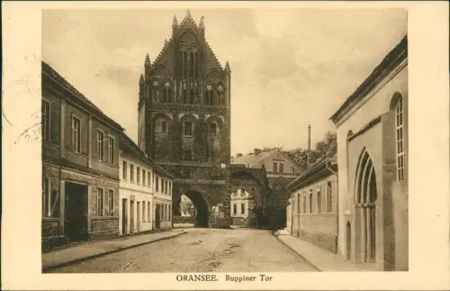 Ansichtskarte Gransee Ruppiner Tor, Straßenszene 1931