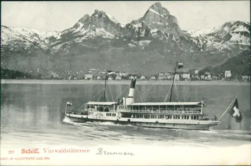 Ansichtskarte Luzern Lucerna Vierwaldstättersee Dampfer Uri 1911