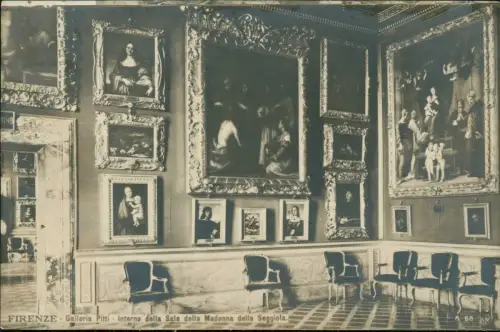 Florenz Firenze Galleria Pitti Interno della Sala della Madonna  Seggiola. 1912