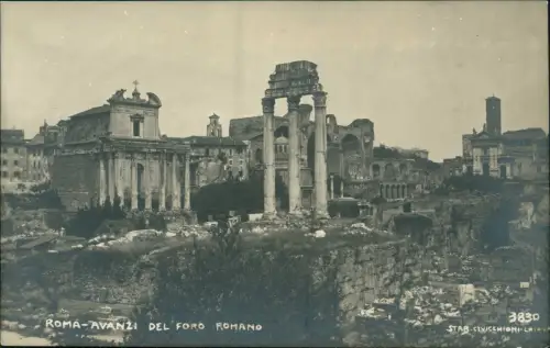 Cartolina Rom Roma Avanzi Foro Romano Forum Romanum 1912