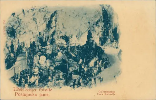 Adelsberg Postojna Adelsberger Grotte Postojnska jama. Blaudruck 1906
