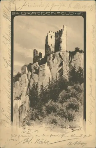 Ansichtskarte Königswinter Drachenfels Siebengebirge Künstlerkarte 1903