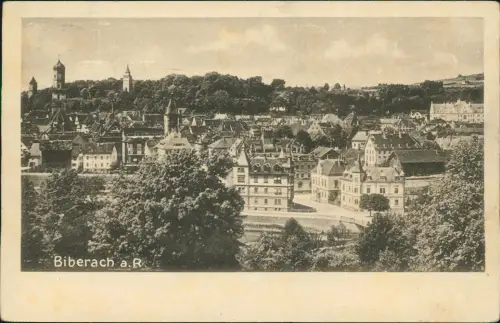 Ansichtskarte Biberach an der Riß Totale RS: 25 Jubiläum Kaiser Wilhelm 1913