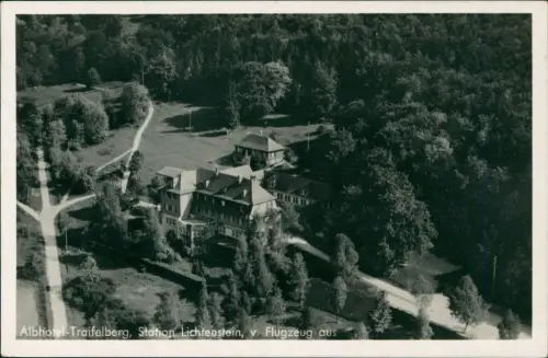 Lichtenstein Württemberg Luftbild Albhotel-Traifelberg 1940 Bahnpost Reutlingen