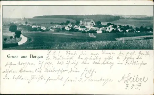 Ansichtskarte Bergen (Chiemgau) Partie an der Stadt 1925