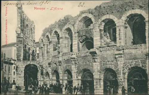 Cartolina Verona Verona Arena di Verona belebt 1909
