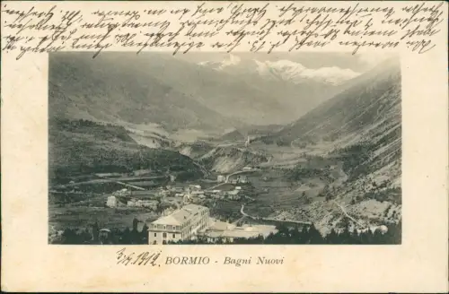 Cartolina Bormio Worms im Veltlin | Buorm Bagni Nuovi 1912
