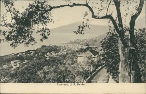 Cartolina Sant'Ilario-Genua Genova (Zena) Stadtpartie - Panorama 1912