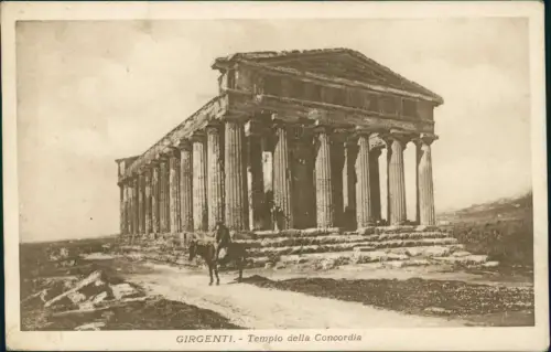Cartolina Agrigent Agrigento Tempio della Concordia 1925