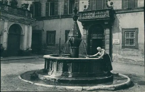 Cartolina Viterbo Piazza Dante. Brunnen Mütterchen 1922