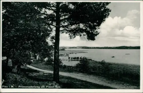 Ansichtskarte Plau (am See) Promenadenweg am Plauer See 1938