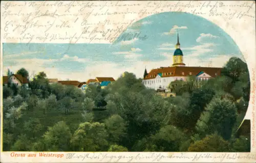 Ansichtskarte Weistropp-Klipphausen Stadt und Schloß 1905