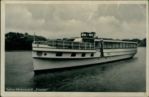 Ansichtskarte Senzig-Königs Wusterhausen Salon-Motorschiff Friedel 1942