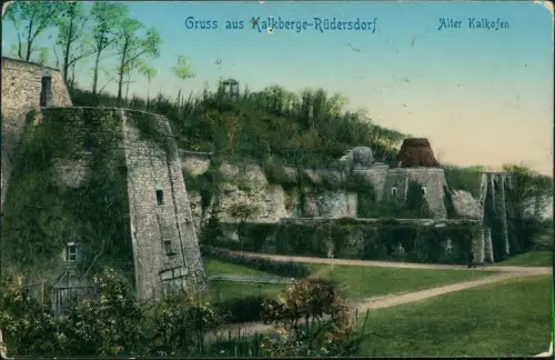 Ansichtskarte Rüdersdorf bei Berlin Kalkberge - Alter Kalkofen 1912