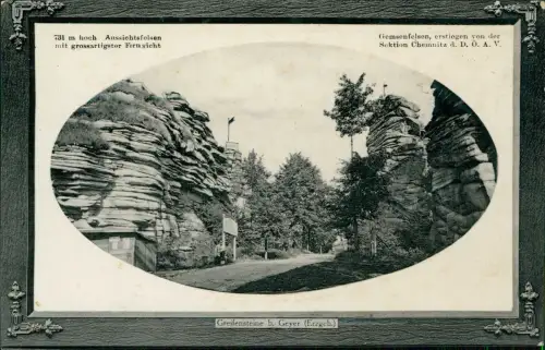 Ansichtskarte Ehrenfriedersdorf Greifensteine Kiosk 1911 Passepartout