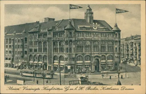 Ansichtskarte Kreuzberg-Berlin Kottbusser Damm Union Kaufhaus 1929