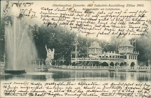 Ansichtskarte Zittau Oberlausitzer Gewerbe- & Industrieausstellung Schiff 1902
