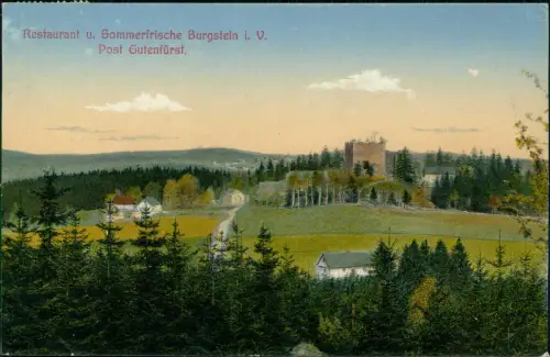 Burgstein (Vogtland) Restaurant und Sommerfrische Post Gutenfürst 1912