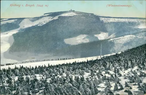 Postcard Sankt Joachimsthal Jáchymov Keilberg Winterstimmung 1912