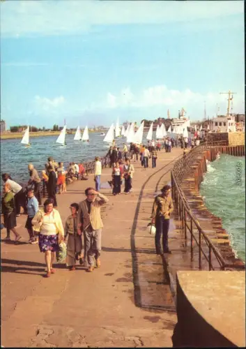 Ansichtskarte Warnemünde-Rostock Mole 1982