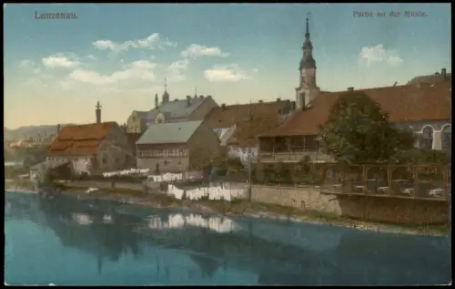 Ansichtskarte Lunzenau Partie an der Mulde. 1915