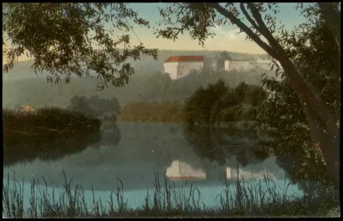 Frankenberg (Sachsen) An der Zschopau mit Blick auf Schloß Sachsenburg. 1915