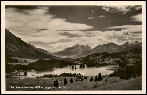 Ansichtskarte Lenzerheide / Lai Lenzerheidsee gegen den Julier 1930
