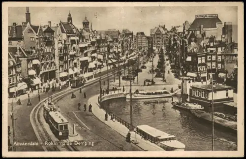 Postkaart Rokin-Amsterdam Amsterdam Rokin nach der Demping, Amsterdam 1952
