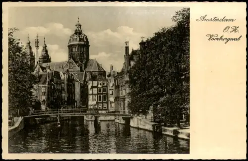 Postkaart Amsterdam Amsterdam Kanalansicht mit Sint Nicolaaskerk 1910