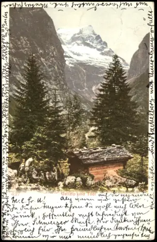 Glarus Glaris Glarona  Glaruna Claruna Berglandschaft mit Uelialp und Tödi 1904