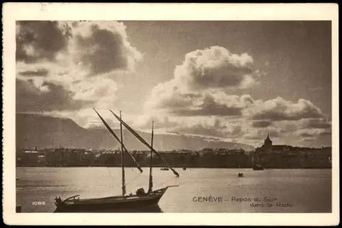 Ansichtskarte Genf Genève dans la Rade - Repos du Soir 1924