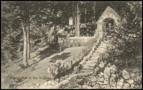 CPA .Frankreich Waldfriedhof in den Vogesen 1915