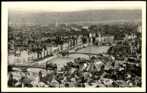 Lüttich Luik Lîdje Panoramablick auf Lüttich mit Maas und Brücken 1910