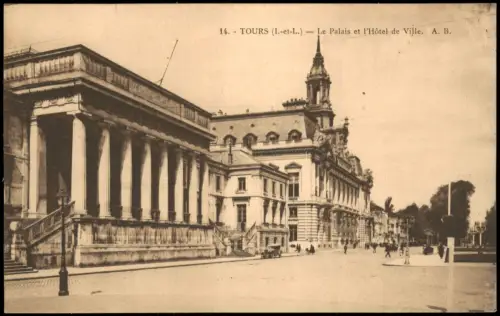 CPA Tours Palais und Hôtel de Ville 1910