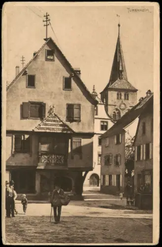 CPA Türkheim Turckheim Straßenszene mit Kirche 1910