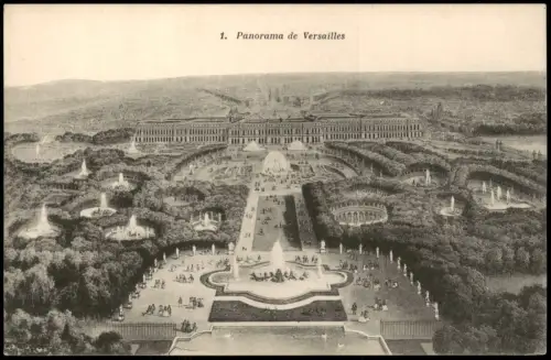 Versailles Panorama des Schlosses und der Gärten von Versailles 1910