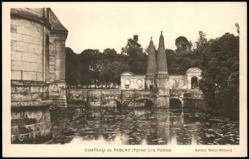 CPA Tanlay Brücke mit den Pointys am Château de Tanlay 1910