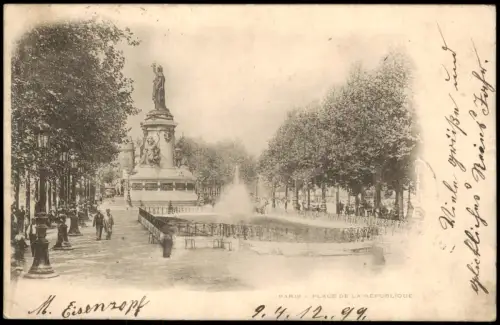CPA Paris Place de la République, Paris 1899