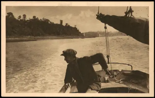 CPA .Frankreich Promenade auf der Rance, Bretagne 1940