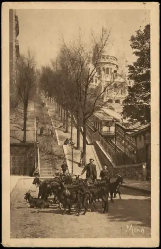 Paris Der Ziegenhirt von Montmartre mit Funiculaire und Sacré-Cœur 1922