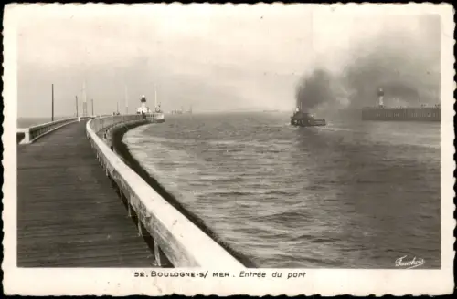 CPA Boulogne-sur-Mer Hafeneinfahrt 1910
