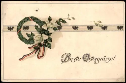 Ansichtskarte  Ostergruß mit Rosenkranz, Kaiserreich 1910