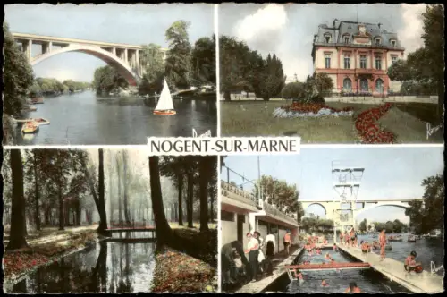 CPA Nogent-sur-Marne Viadukt, Rathaus, Wald und Bäder 1940