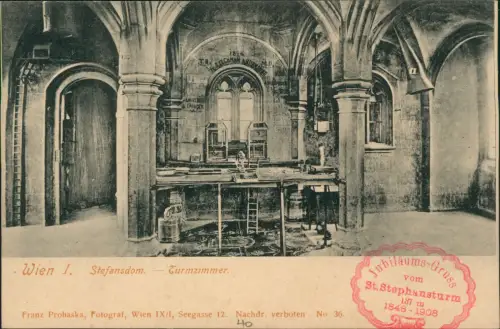Ansichtskarte Wien Stephansdom Turmzimmer. 1908