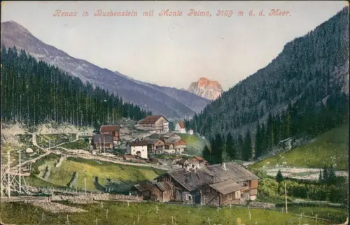 Cartolina Buchenstein Livinallongo del Col di Lana Renaz Monte Pelmo 1914