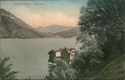 Cartolina Varenna Pr. Lecco Lago di Como Stadt 1906