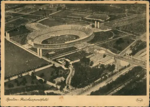 Ansichtskarte Berlin Olympiastadion Reichssportfeld Luftbild 1937