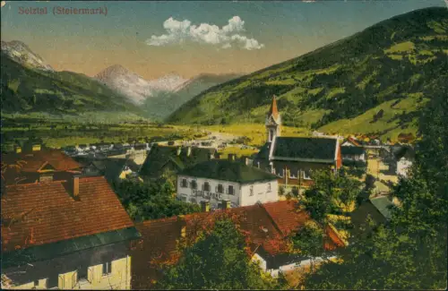 Ansichtskarte Selzthal Stadtansicht mit Hotel Krone 1914  Steiermark