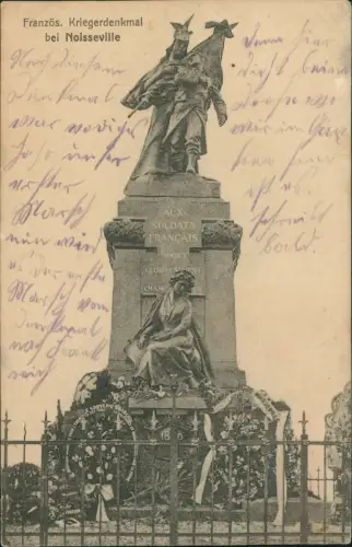 CPA Metz Französ. Kriegerdenkmal 1916  gel. Feldpoststempel