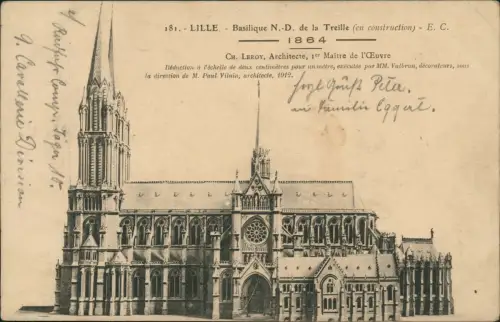 CPA Lille Basilique-cathédrale Notre-Dame-de-la-Treille 1914